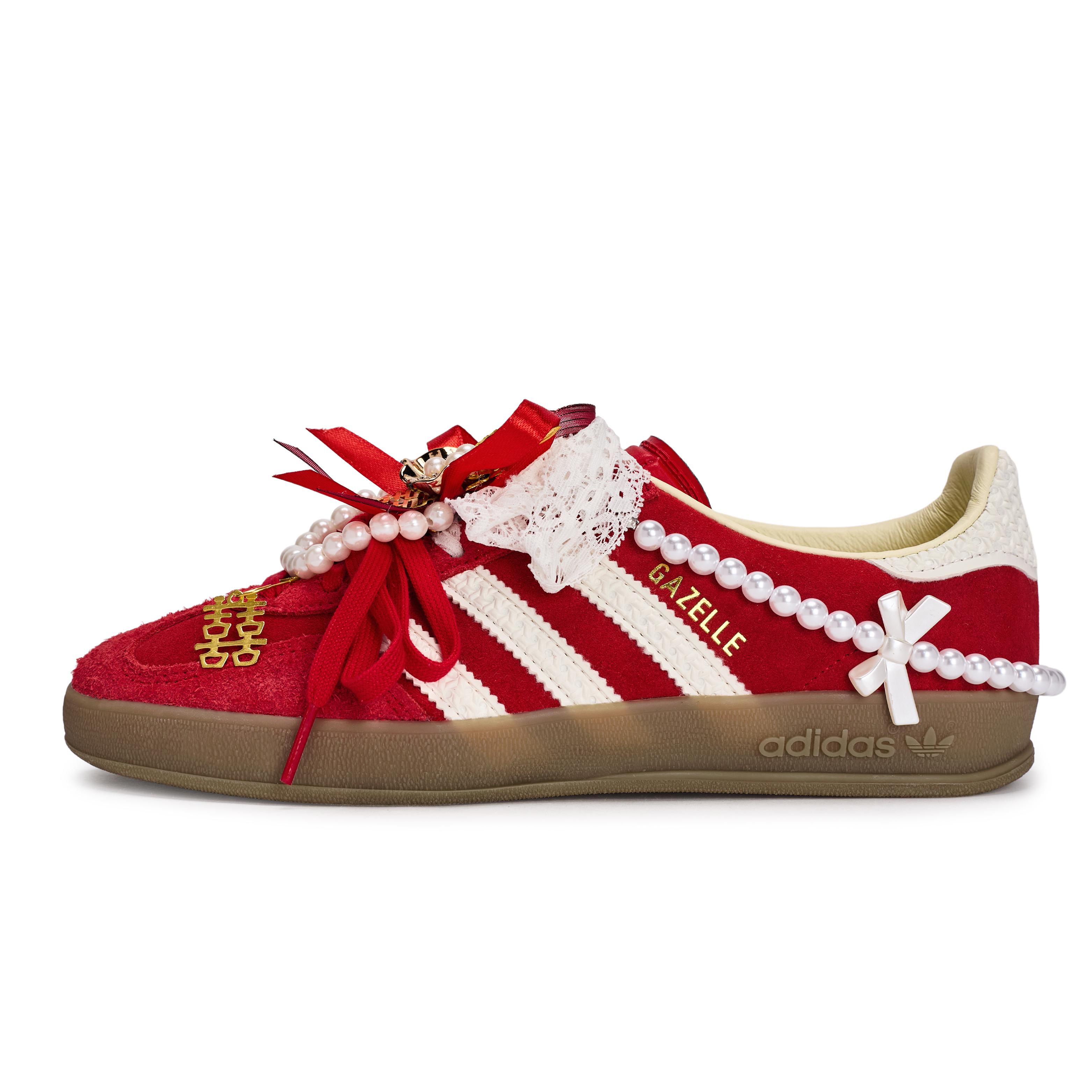 

Adidas Originals GAZELLE INDOOR REGO Хот-дог, Довгий день Радісні Низькі Скейтбордичні Кросівки Унісекс Червоний Білий Золотий IF1808(Команда1189-) 39⅓