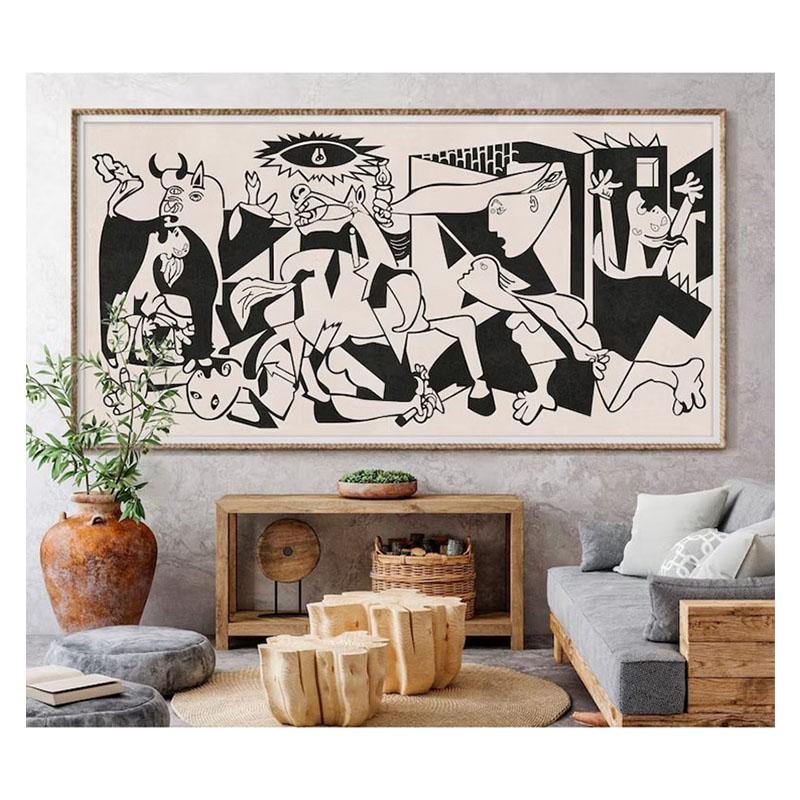 Boho Mid-Century Modern Art, Extra Wall Art,Guernica Painting, Living Room Decor Picasso Artwork Guernica Art Print Poster, 20x40cm No Framed