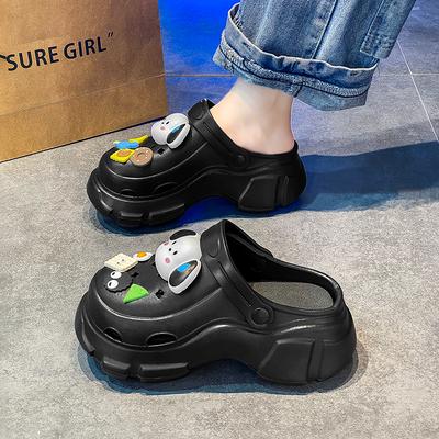 7CM Summer Clogs Outdoor Waterproof Platform Women Slippers Beach Slides Massage Beard Black Designer Sandals