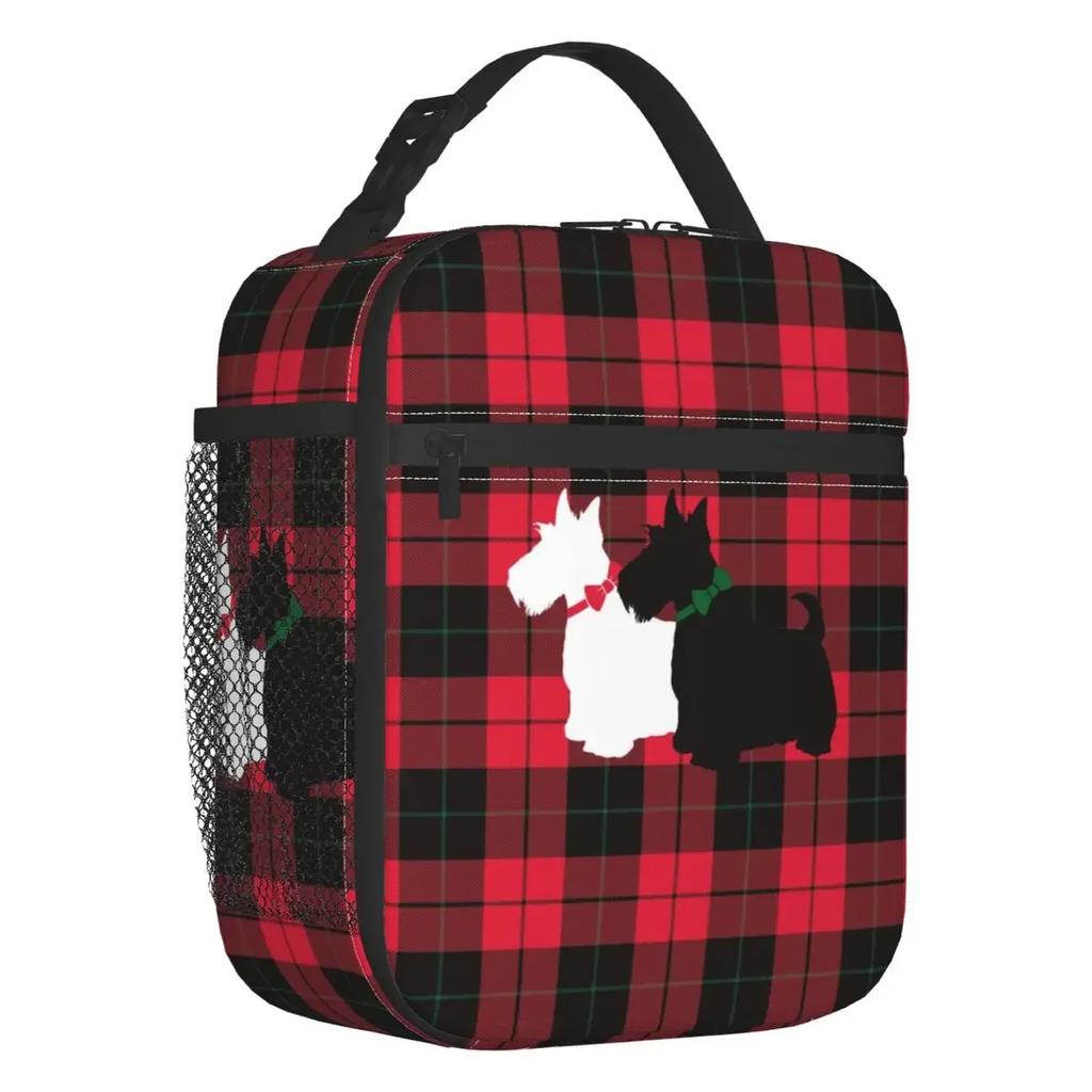 Vintage Scottish Terrier Dog Insulated Lunch Bag for Work School Scottie Pet Lover Leakproof Cooler Thermal Lunch Box Women Kids