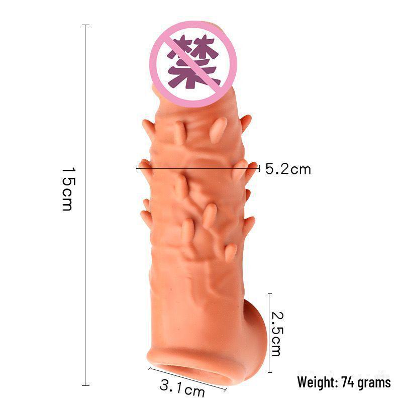 Thickened Wolf Tooth Penis Sleeve Set - Hollow Dildo for Men & Women