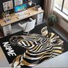 Custom Name LNTB002260915X1003==Zebra Printed Carpet,Rug for Office Chair Living Room Bedroom Kitchen Room Decor Gifts.