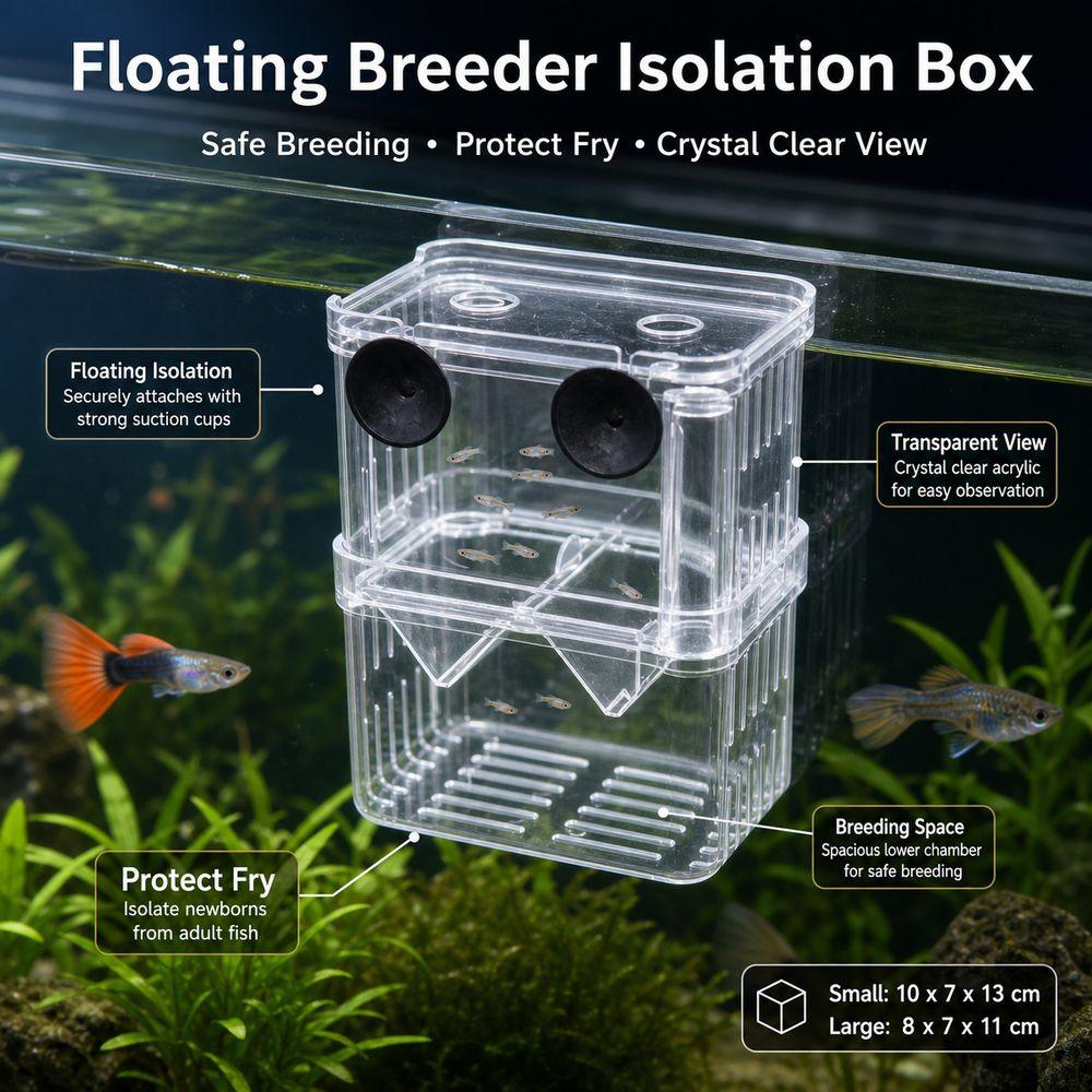 Transparent Fish Breeding Box Isolation Fish Isolation Box New Aquarium Breeder Box Fish Tank Use