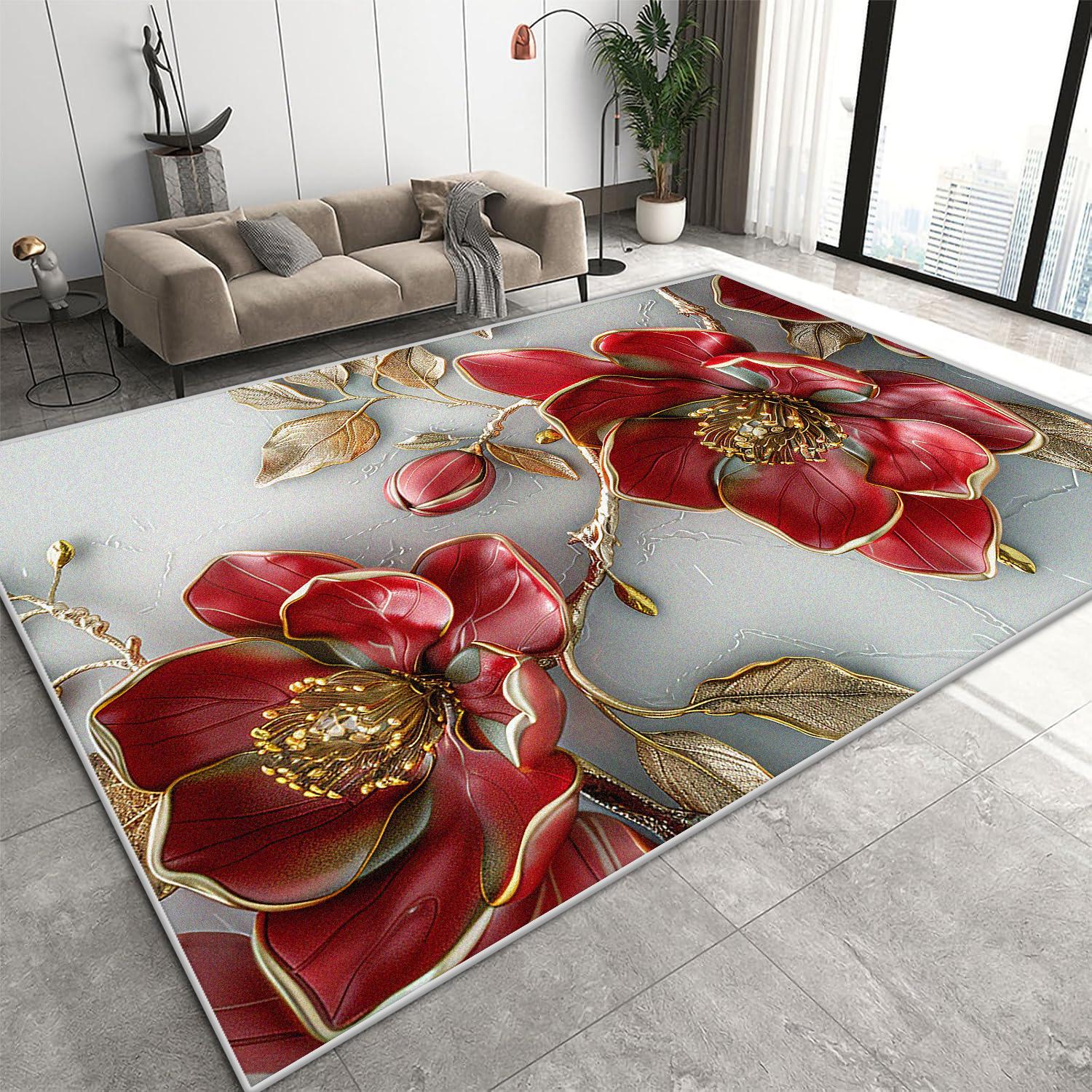 3D Flower Carpets Light Luxury Living