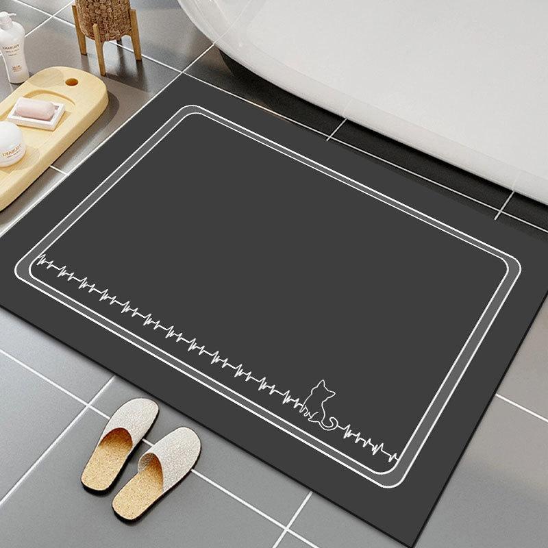 PVC Mat Bathroom Door Mat Absorbent Door Mat Bathroom Anti Slip Foot Mat Quick Drying Floor Mat