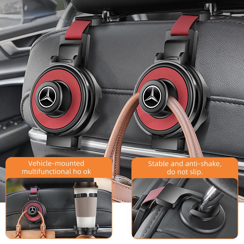 HCDS2 3-In-1 Cup Holder Hook Car Seat Multifunctional Seat Back Hook For Mercedes Benz W211 W124 W176 W177 C180 C200 C260 C300 GLC CLE
