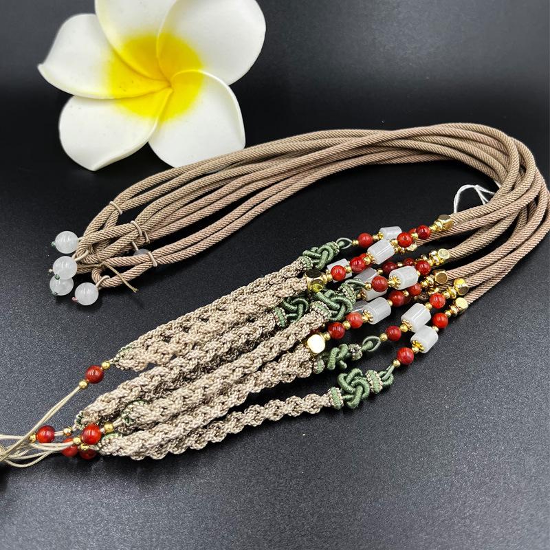 Hand-Woven Ethnic Style Necklace Cord for Jade Pendants - Unisex
