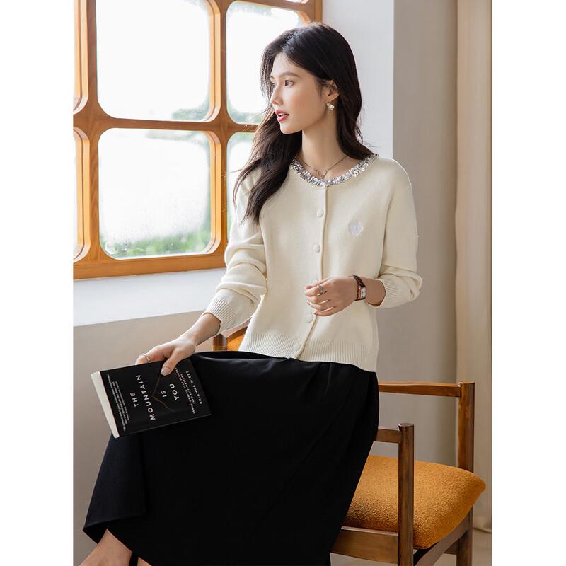 Mocana Women's Elegant Knit Cardigan & Mid-Length Dress Set