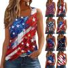 Square Collar Tank Top Women Print Tank Tee Casual Loose Fit Sleeveless Shirt
