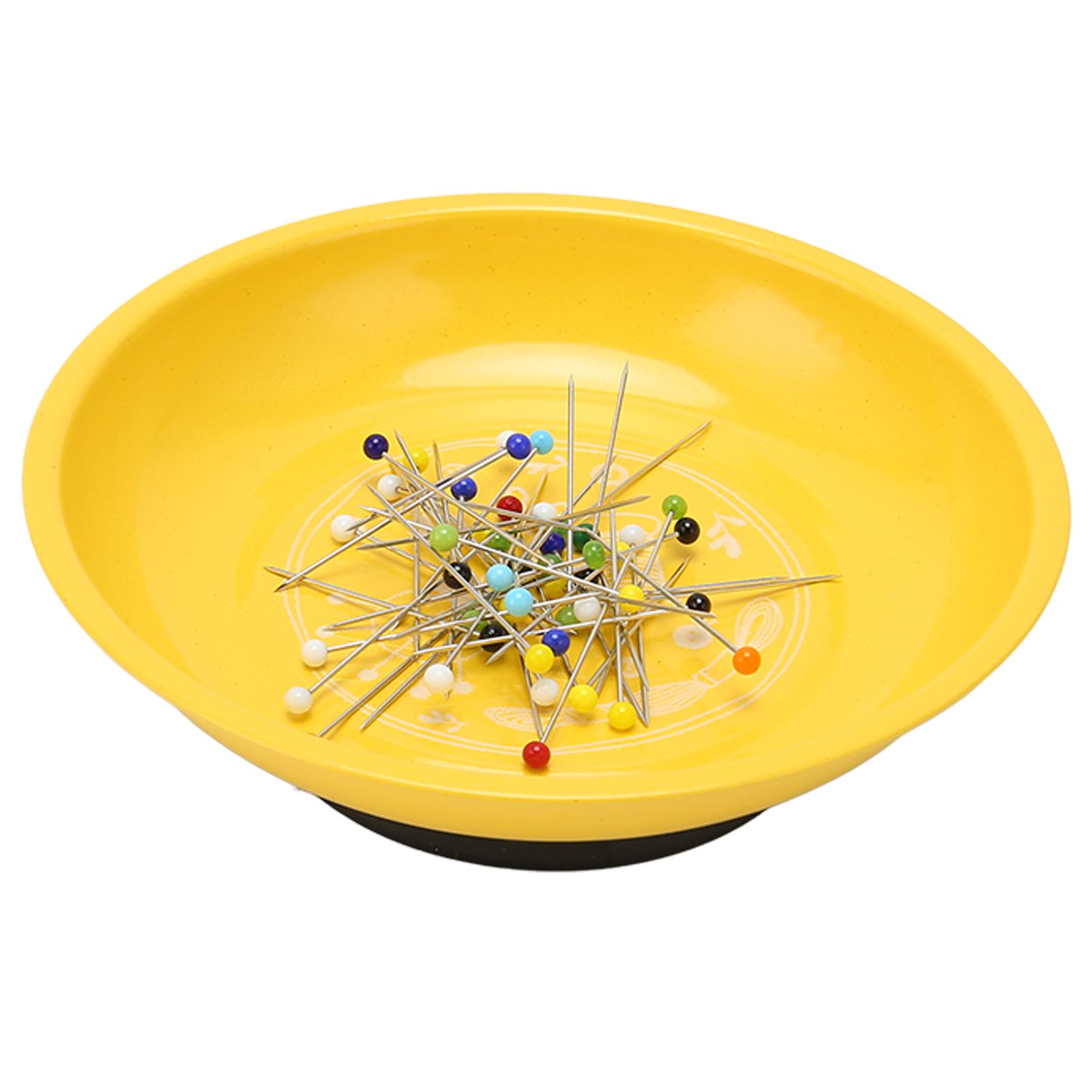 Magnetic Bowl Pin Dish with 150pcs Bead Needles Safe 430 Stainless Steel Sewing Pin Holder for   Stitch Embroidery