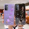 Luxury Glitter Wristband Love Heart Phone Case For OPPO A5 A9 A15 A15S A16 A16S A52 A53 A54 A72 A73 A74 A93 F17 F19 Soft Cover