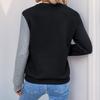 Casual Comfort and Versatility Autumn Color Collision Sweater Colorblocking Pullover Stand-up Collar Sweater Women