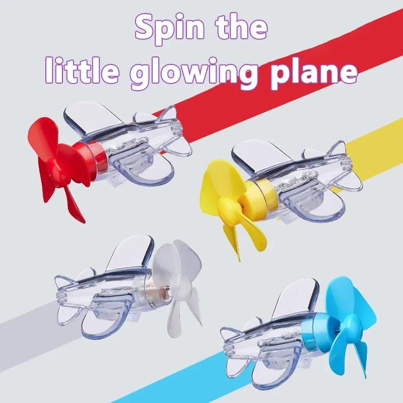 Wind-Powered LED Safety Light for Bike Motorcycle - No Battery Airplane Shape Warning Lamp 80mm