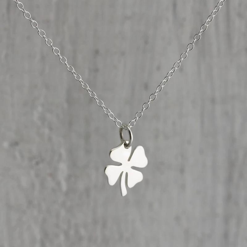 Edelstahl Kleeblatt Anhänger Edelstahl Kette Halsketten für Damen Choker Halskette Schmuck Party Geburtstagsgeschenk