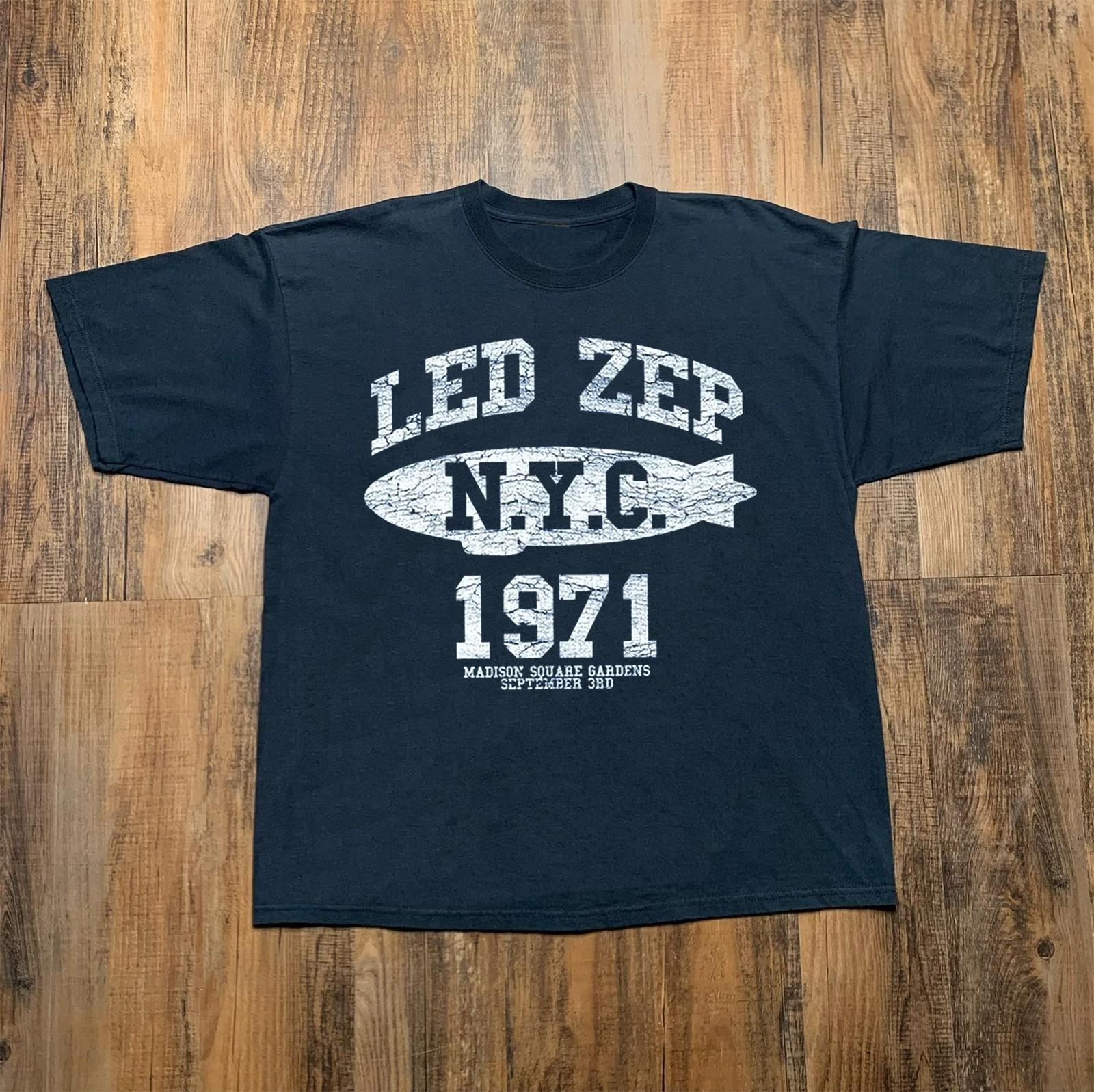 Led Zeppelin NYC 1971 Logo Black Unisex T-shirt Size S-5XL XXXXL