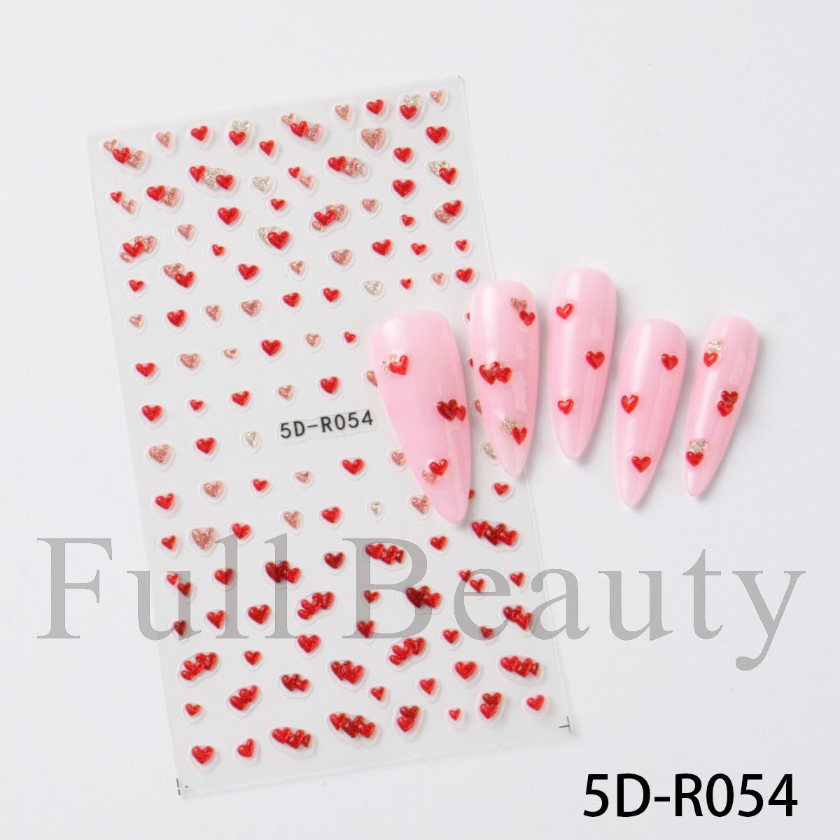 New Nail Art Sticker i Valentine s Day Sweet Embossed Love Heart Nail Art Sticker normal specifications