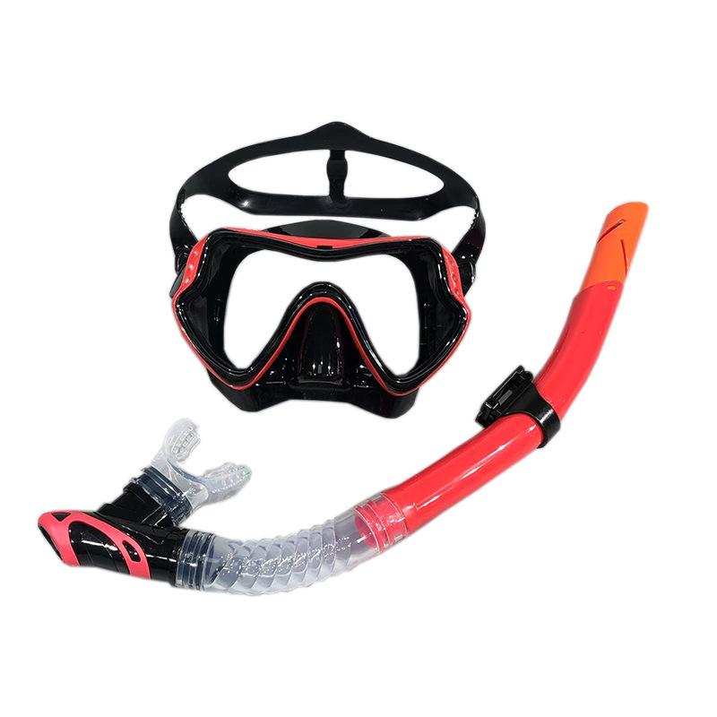 Silikon Anti-Beschlag Tauchmaske & Semi-Dry Schnorchel Set mit großem Rahmen für Männer & Frauen