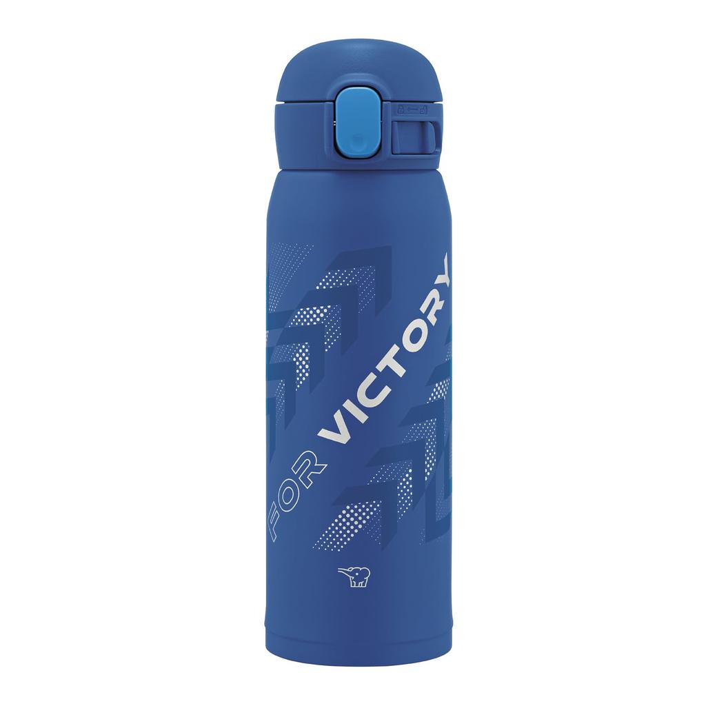 Zojirushi Mahobin Stainless Steel Mug Water Bottle for Children 480ml One Touch Type Seamless Only 3 Care Points Blue SM-WM48-AA