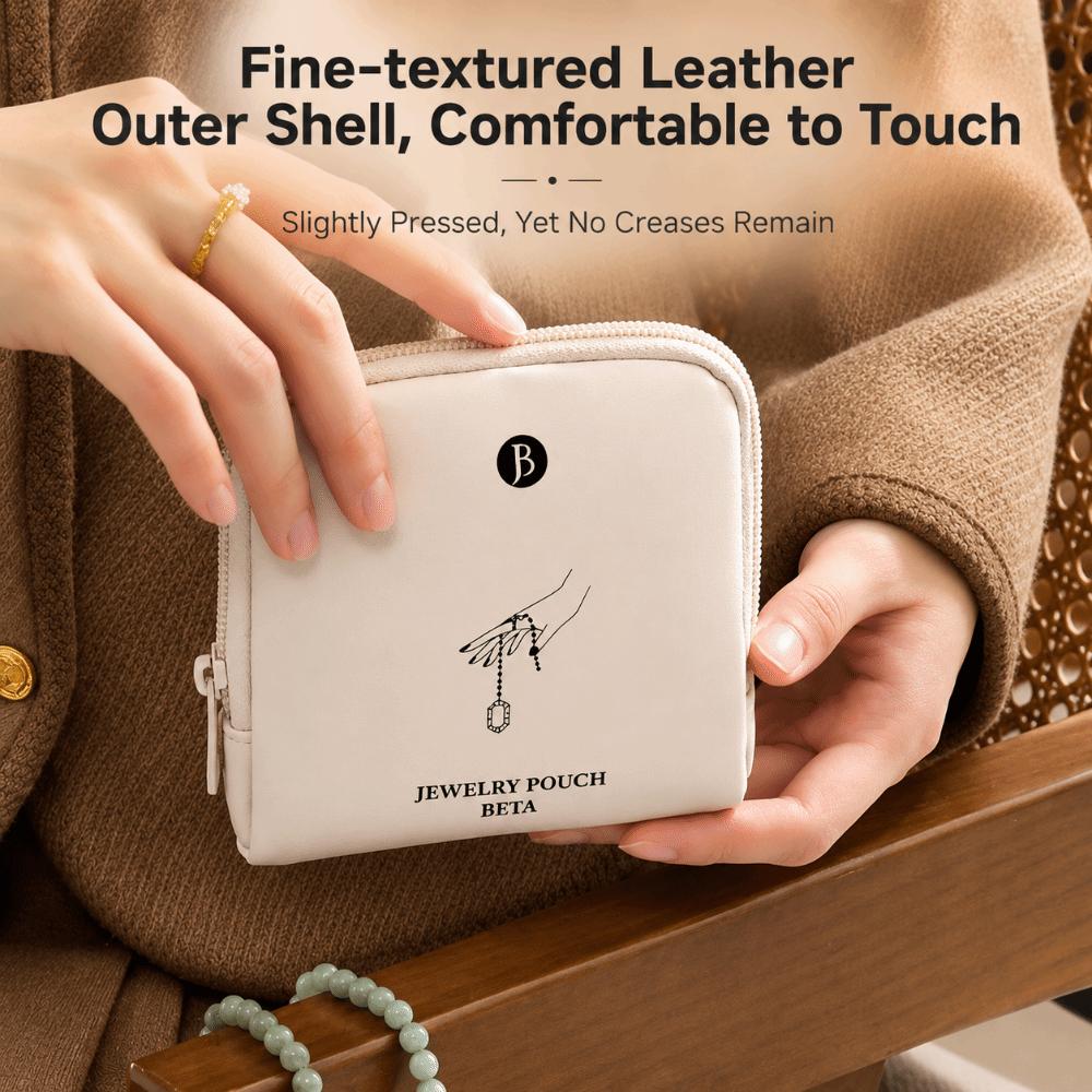 Solid Color Jewelry Bag Multi Layer Zipper Storage Bag Minimalist Jewellery Case