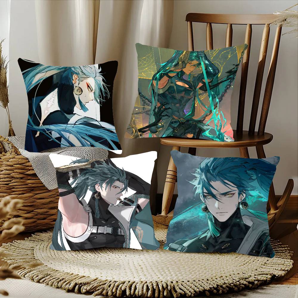 Jiyan Game W-Wuthering Waves Pillow Case Fashion Square Pillowcase Bedroom Sofa Room Ins Decoration Leisure
