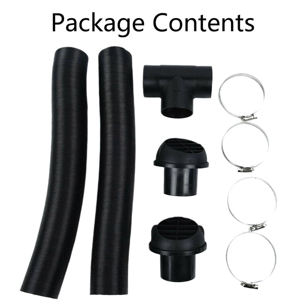 60mm Heater Pipe Duct T Piece Warm Air Outlet Vent Hose Clips Replacement Accessories For Car Truck Camper