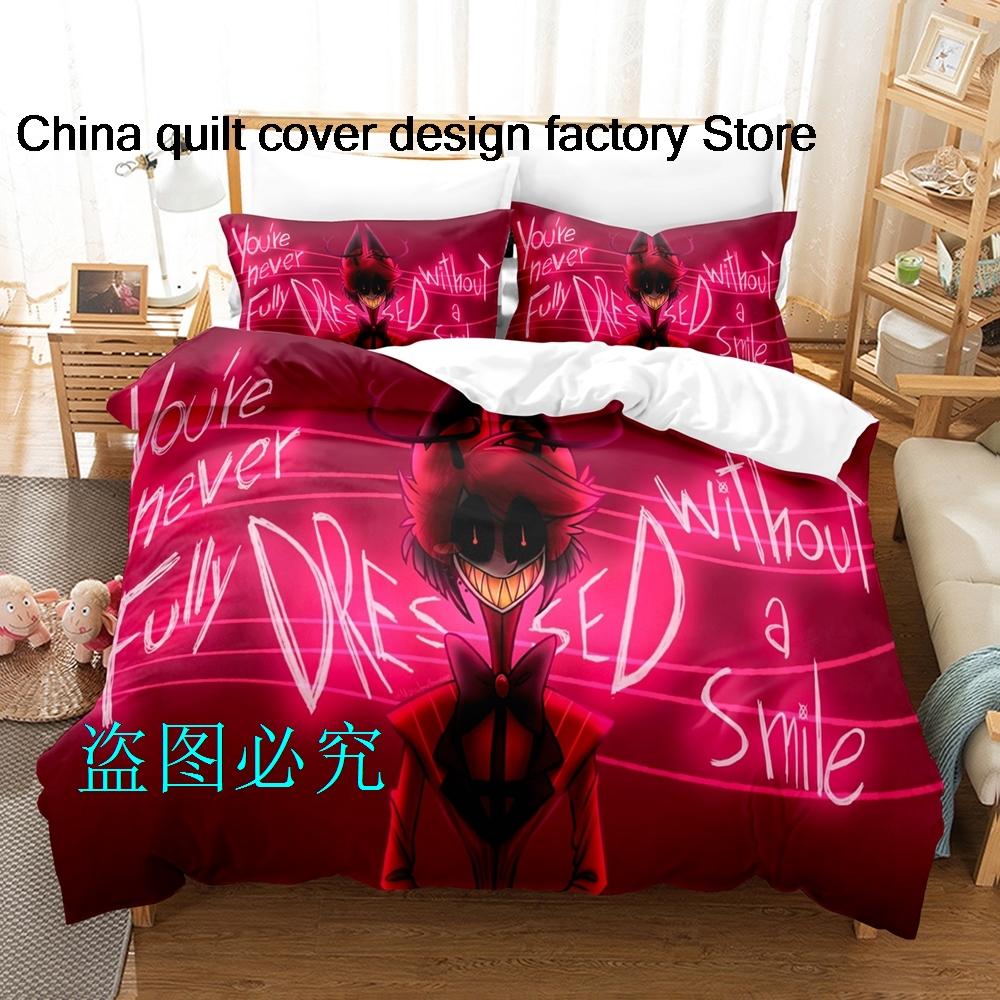Comforter Hazbin Hotels Bedding Set Single Twin Full Queen King Size Bed Set Aldult Kid Bedroom s 3D Anime Bed