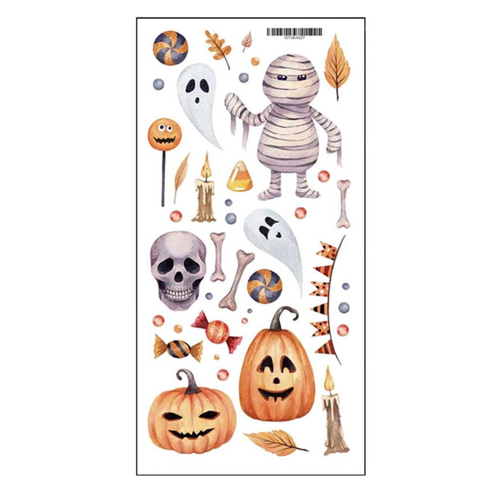MILASIC Halloween Stickers with Garland and Bat Wall Window Peel and Stick Kids Living Shop Reusable Indoor Decor Ornaments, Decals, Decorations,