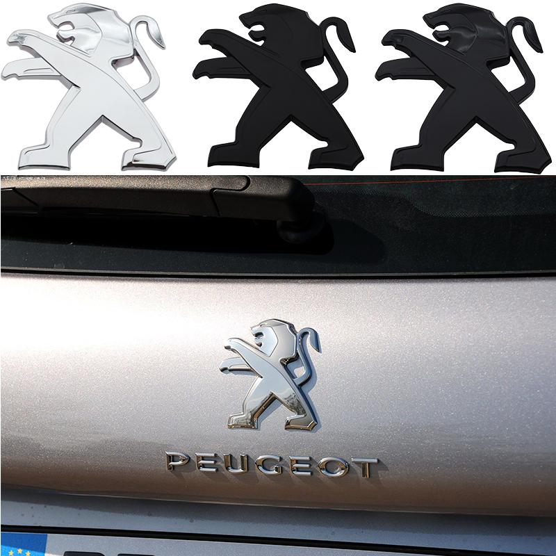 1pcs new ABS 3D Car Front logo Rear Bumper tail door trunk sticker car rear Emblem sticker styling Accessories For Peugeot