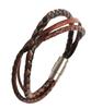 Doffjason Minimal Layered Leather Bracelet Brown