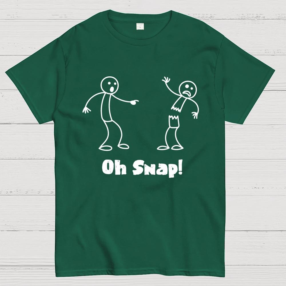 Oh Snap Funny Stick Figure Slogan Saying 100% Cotton Summer Casual Cool Loose T-Shirt