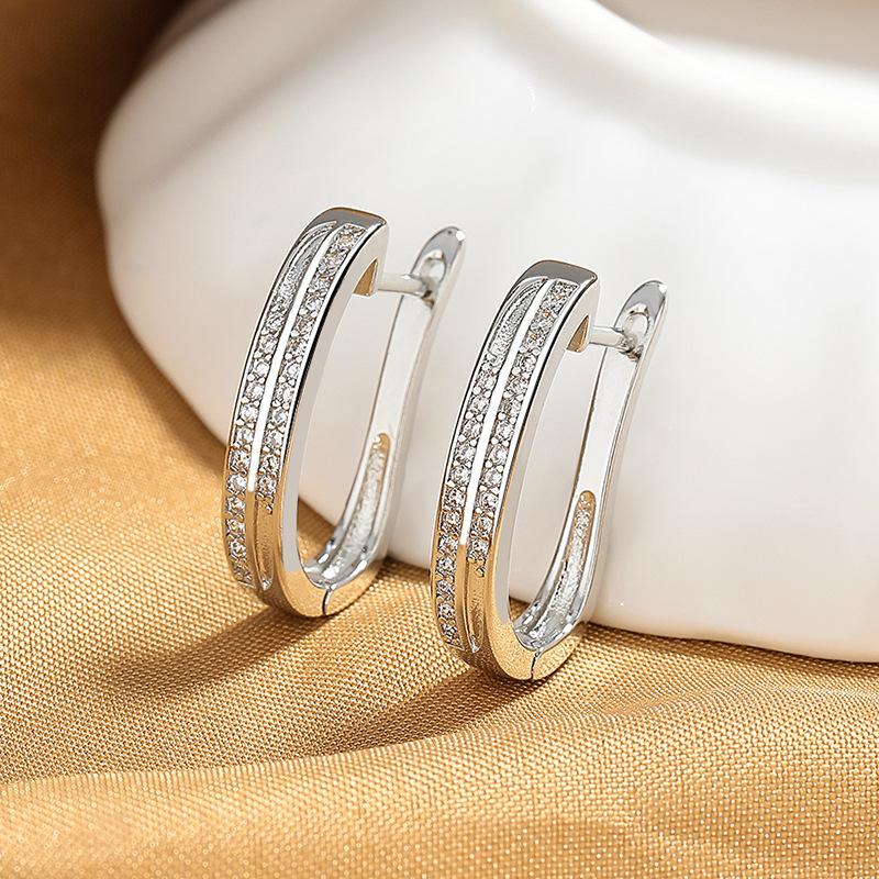 925 Sterling Silver New Zircon Earrings for Women High Quality Exquisite Student Girlfriend Fashion  Jewelry Accessories Gift