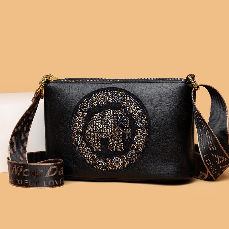 Neue Retro-Umhängetasche mit kleinem quadratischem Design und großem Fassungsvermögen, leichte und lässige Textur, vielseitige Schultertasche, mehrschichtige Aufbewahrung, Umhängetasche