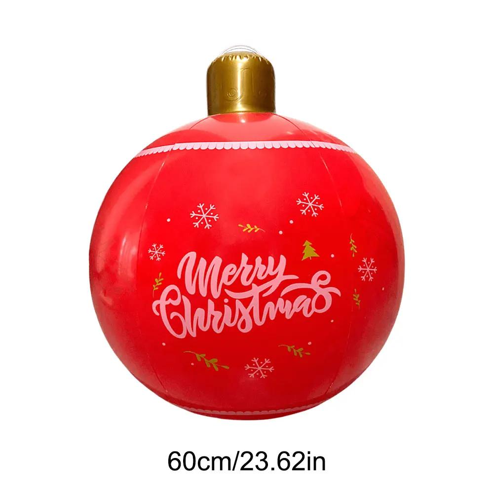 24 Inch Giant Inflatable Christmas Ball for Outdoor Decoration Perfect for New Year and Holiday Festivities