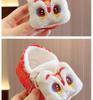 Tiger Head Baby Shoes: Red National Style, Velvet-Lined, Warm, Ideal for 100 Days to One Year Old