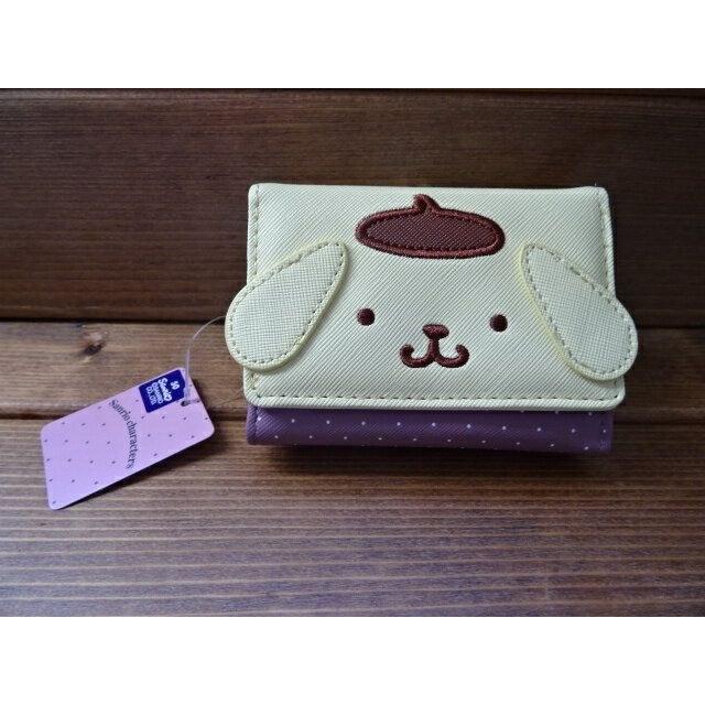Sanrio Pompompurin Clasp Mini Wallet Face Tri-fold MK1A-2 Character Cute Free Shipping Gift Elementary School Students Adult Women