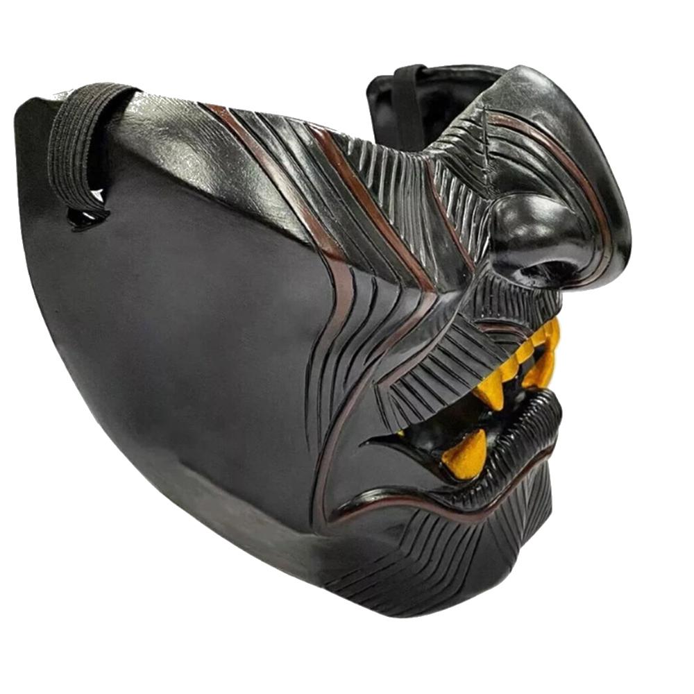 Poloviční obličej Oni Samurajská maska pro Halloween Cosplay Rekvizita