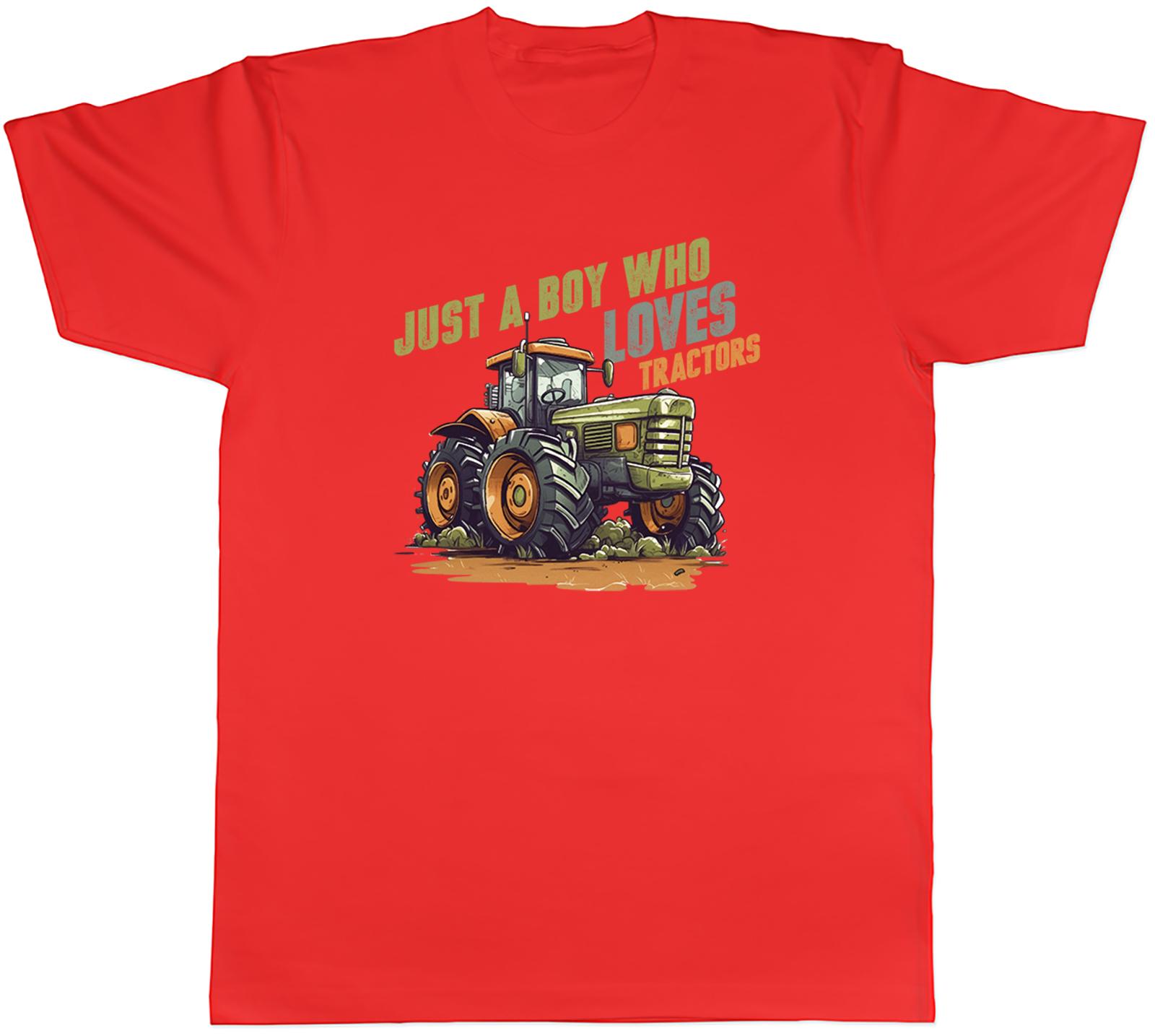 Just a Boy Who Loves Tractors Unisexs TShirt Tee Gift Top S