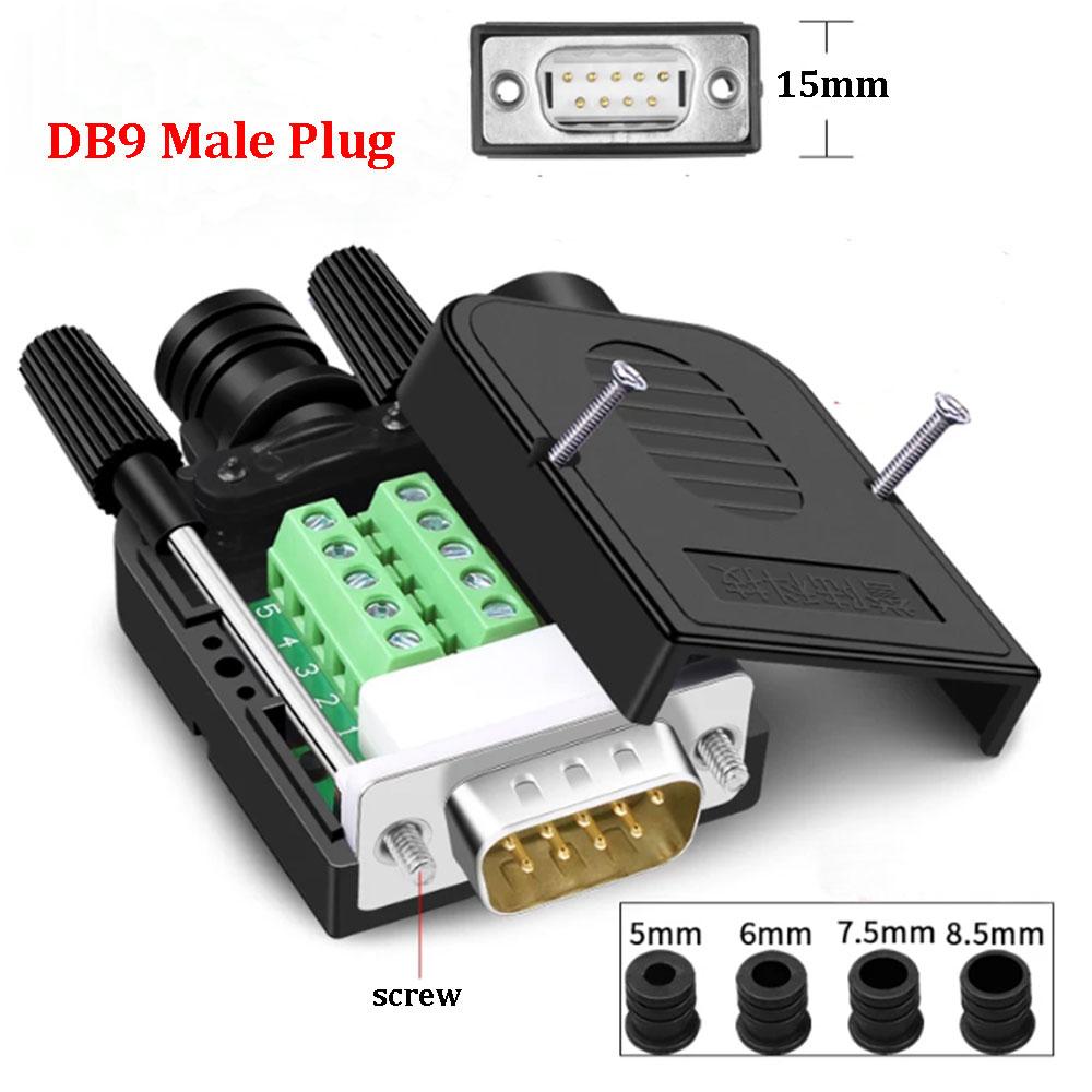 1PC DB9 DB15 9Pin 15Pin Male/Female Plug Solder-free Connector COM RS232 Serial Port D-SUB Terminal Plug Adapter