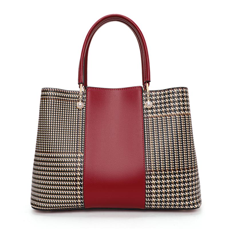 New Women's Handbag 2024 Large Capacity Commuting Versatile Cowhide Shoulder Bag Mom's Bag