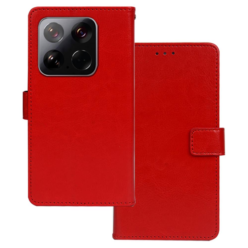 IDEWEI For Xiaomi 15 Case Card Slots Holder Leather Phone Cover Crazy Horse Texture