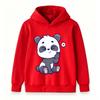 Kids Boys Girls Cute Panda Print Pullover Hoodie, Casual Soft Cozy Long Sleeve Sweatshirt with Smiling Lovely Panda Pattern for Toddler Child Daily
