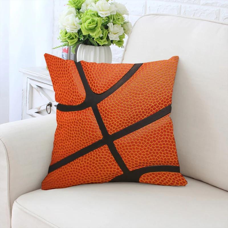 Kissenbezug I Love Basketball Sofakissenbezug Beidseitig bedruckt Kurzer Plüsch Stuhl Lendenwirbelstütze Bett Schlafkissen 50x50