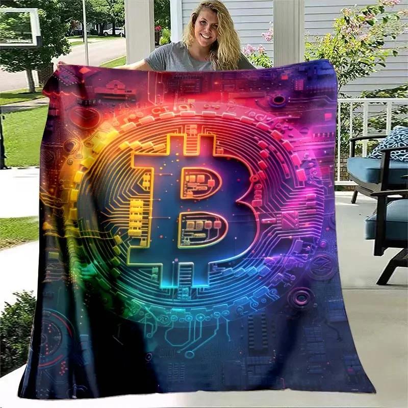 Bitcoin Virtual Currency NFT Soft Flannel Blanket for Beds Bedroom Sofa Picnic,Throw Blankets for Cover Outdoor Leisure Nap Gift