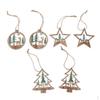 6 Pieces Assorted Wooden Christmas Hanging Ornaments, for Wood Crafts Decoration,