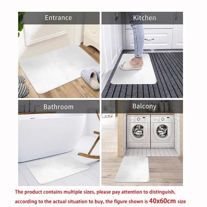 Christmas Character Doormat Santa Claus Elf Snowman Pattern Non Slip Entrance Rug for Front Door Living Room Bedroom Floor