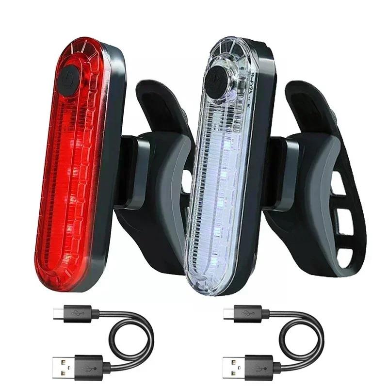 Bicycle Rear Light Ultralight Brightness Bicycle Taillight USB Rechargeable Mtb Night Riding Warning Lamp Cycling Accessories