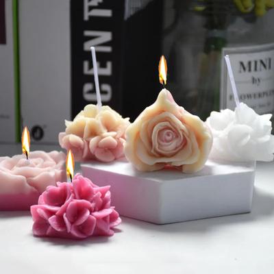 3D Liebe Rose Silikon Kerzenform Handgemachte Blumengestecke Harz Gips Seifenformen für Valentinstag Dekoration Geschenk