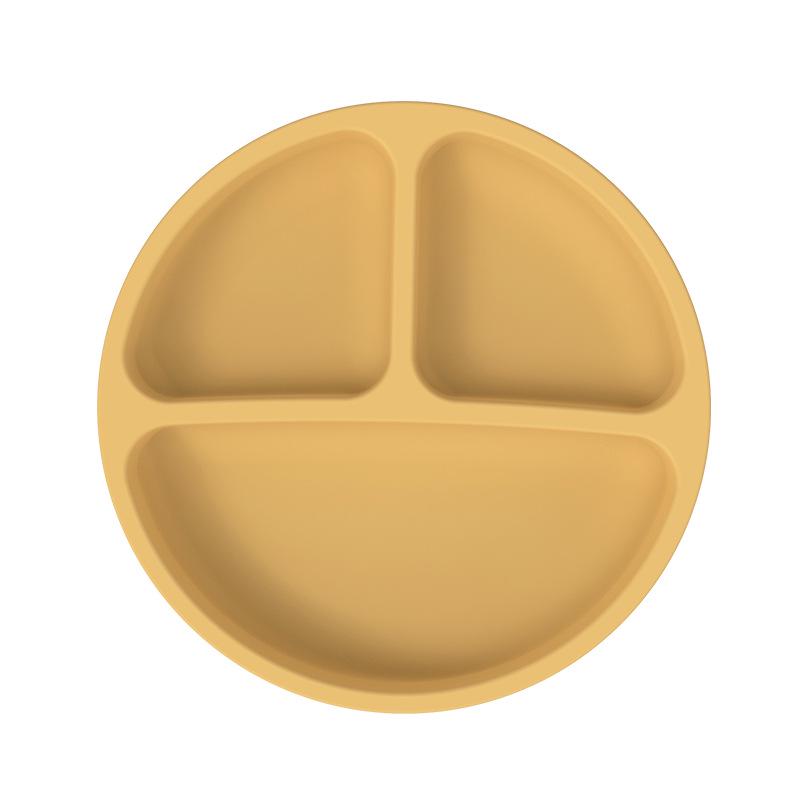 Baby Silicone Plate with Four Suction Cups - Divided Feeding Bowl for Toddlers