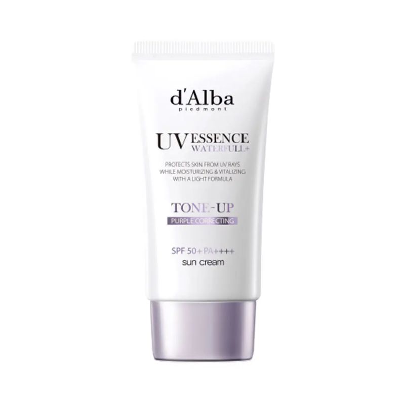 d Alba Waterfull Purple Tone-Up Sun Cream SPF50+ PA++++ Skin Tone Correcting UV Protection 50ml