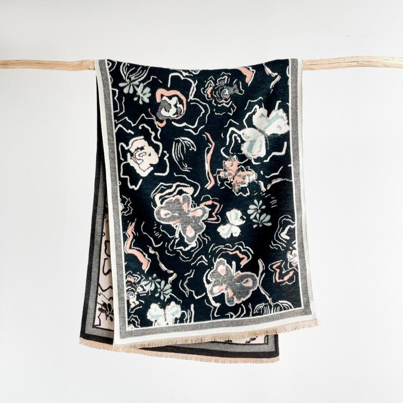 Scarf Women's Autumn and Winter Versatile Long Scarf Imitation Cashmere Large Size Shawl Women's Scarf